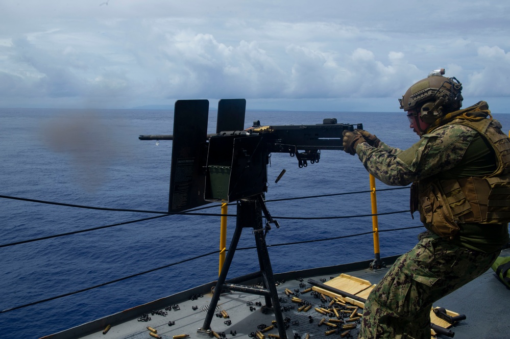 Frank Cable Conducts Gun Shoot at Sea