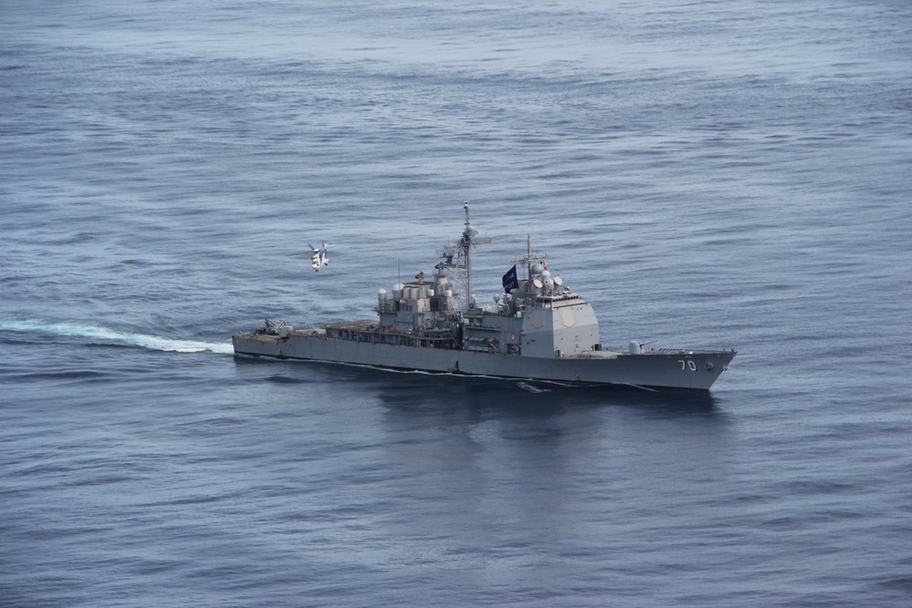 USS Lake Erie (CG 70) operates in the Northern Pacific Ocean