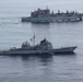 USS Lake Erie (CG 70) operates with USNS Yukon (T-AO 202) in the Northern Pacific Ocean