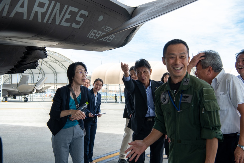 Miyazaki local leaders tour F-35s at Marine Corps Air Station Iwakuni, Japan