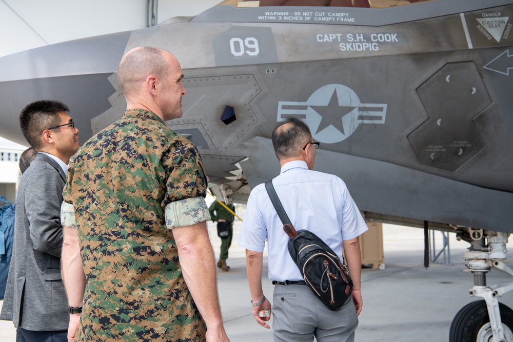 Miyazaki local leaders tour F-35s at Marine Corps Air Station Iwakuni, Japan