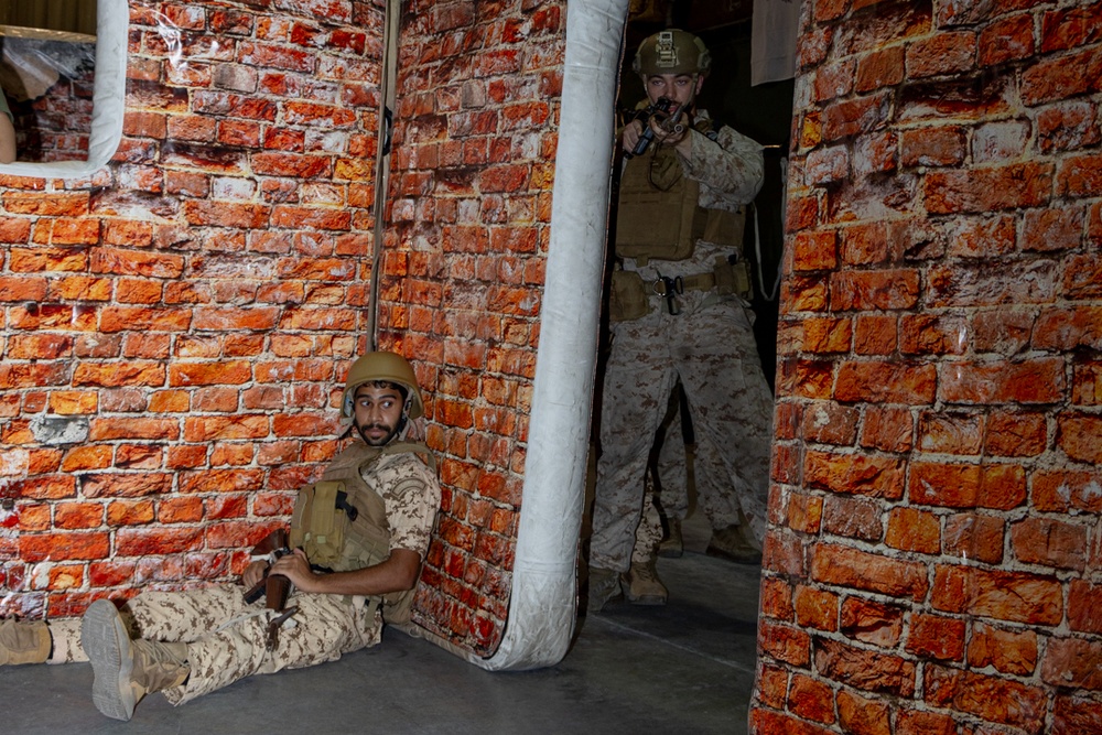 U.S. Marines and Royal Bahrain Marines Simulate Tactical Combat in Manama, Bahrain.