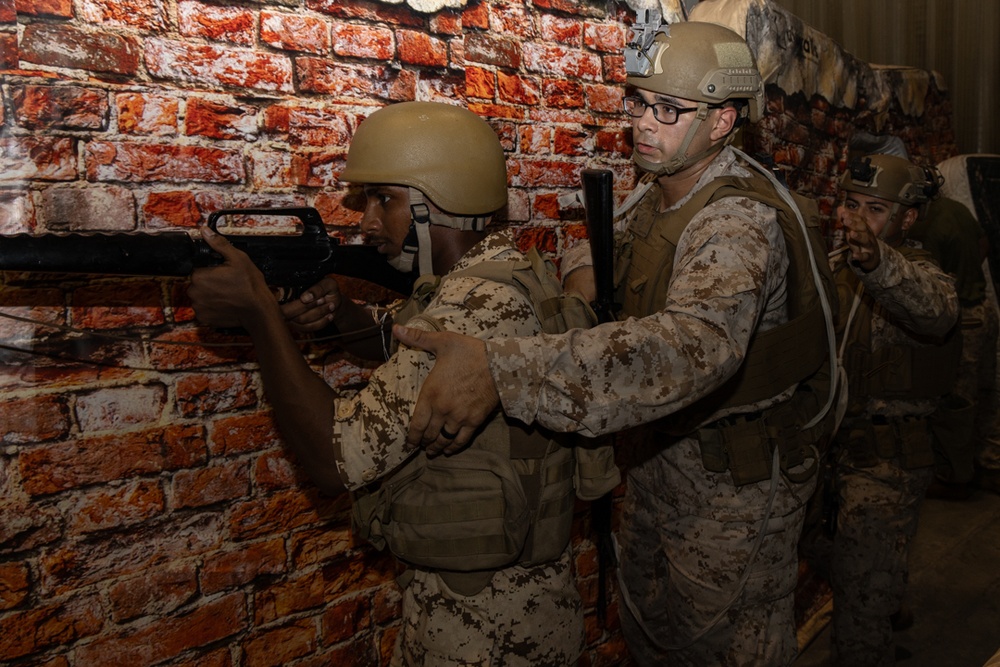 U.S. Marines and Royal Bahrain Marines Simulate Tactical Combat in Manama, Bahrain.