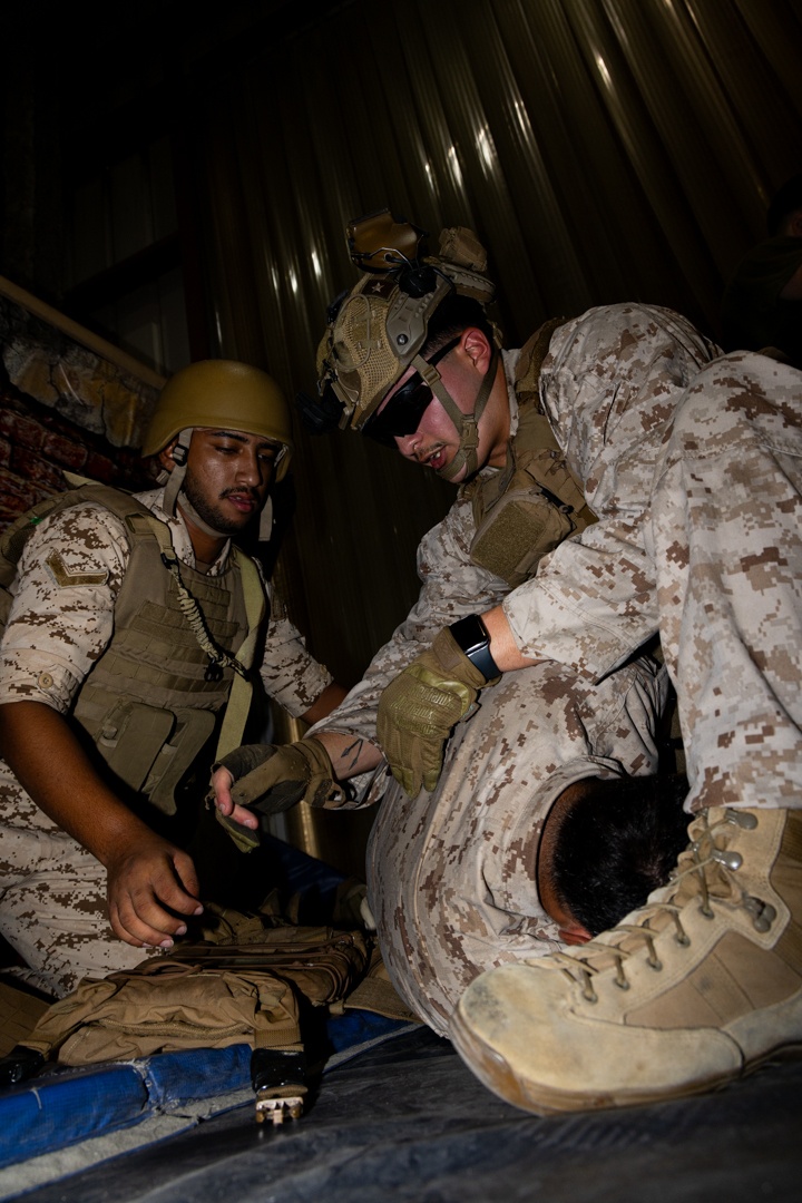 U.S. Marines and Royal Bahrain Marines Simulate Tactical Combat in Manama, Bahrain.