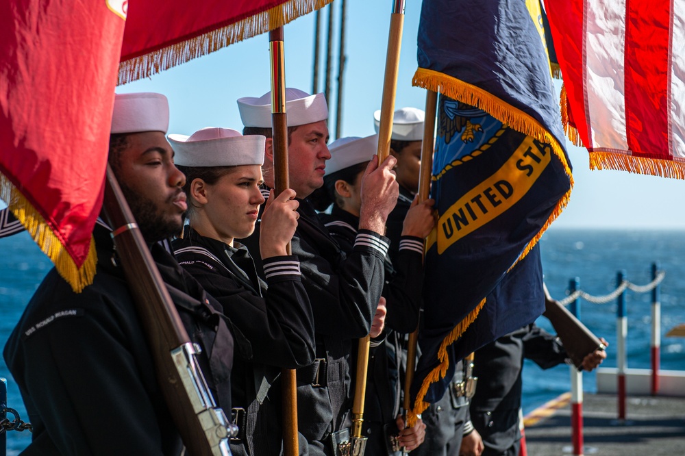 USS Ronald Reagan (CVN 76) hosts a burial at sea for Lt.j.g. Marc Rockwell-Pate