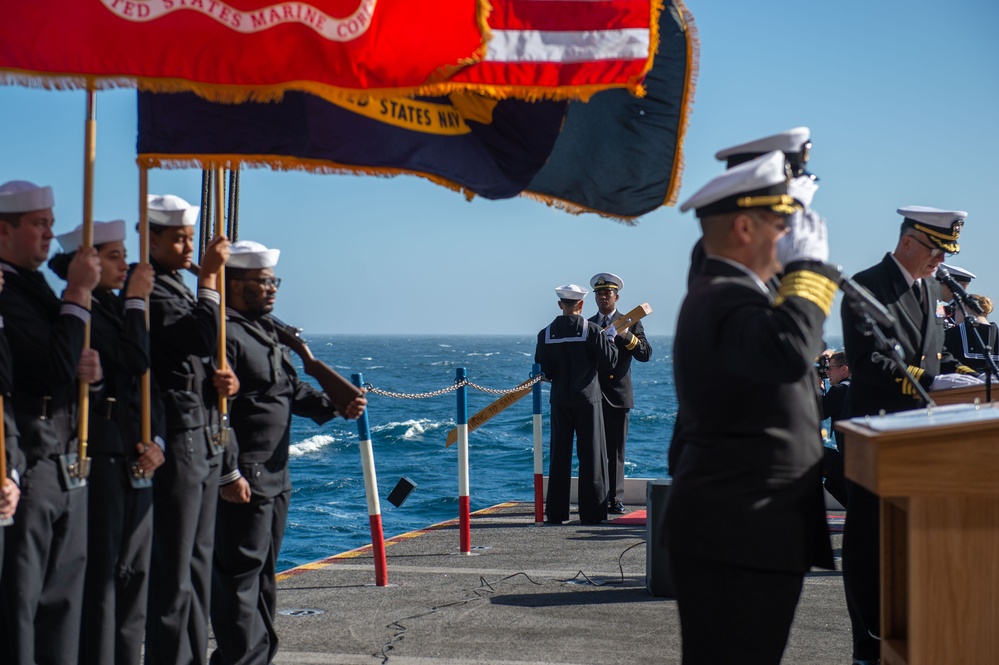 USS Ronald Reagan (CVN 76) hosts a burial at sea for Lt.j.g. Marc Rockwell-Pate