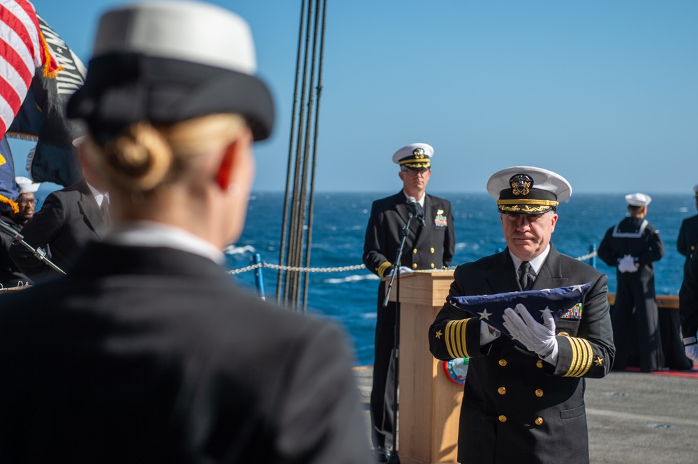 USS Ronald Reagan (CVN 76) hosts a burial at sea for Lt.j.g. Marc Rockwell-Pate