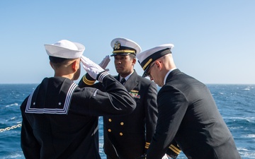 USS Ronald Reagan (CVN 76) hosts a burial-at-sea for Lt.j.g. Marc Rockwell-Pate