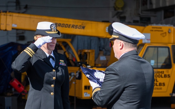 USS Ronald Reagan (CVN 76) hosts a burial-at-sea for Lt.j.g. Marc Rockwell-Pate