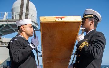 USS Ronald Reagan (CVN 76) hosts a burial-at-sea for Lt.j.g. Marc Rockwell-Pate