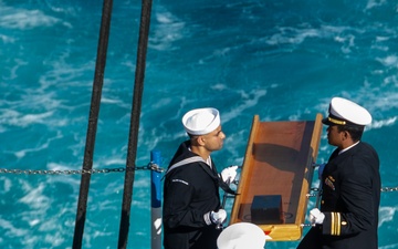 USS Ronald Reagan (CVN 76) hosts a burial-at-sea for Lt.j.g. Marc Rockwell-Pate