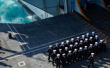 USS Ronald Reagan (CVN 76) hosts a burial-at-sea for Lt.j.g. Marc Rockwell-Pate