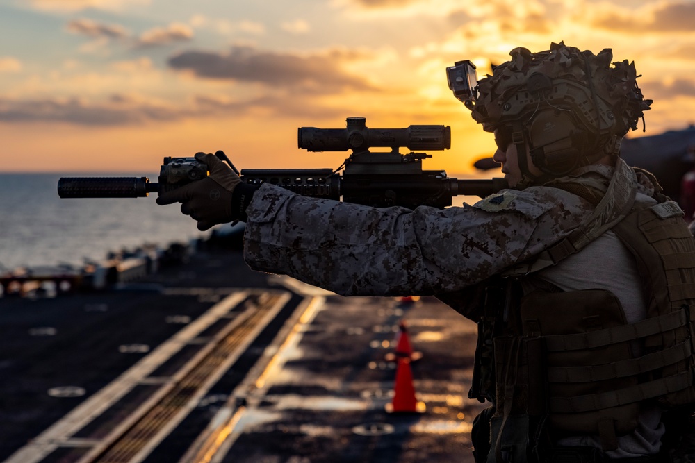 BLT 1/8, 24th MEU (SOC) Deck Shoot on USS Wasp (LHD 1)