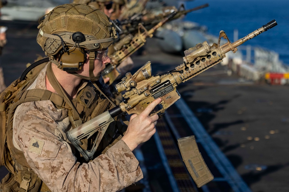 BLT 1/8, 24th MEU (SOC) Deck Shoot on USS Wasp (LHD 1)