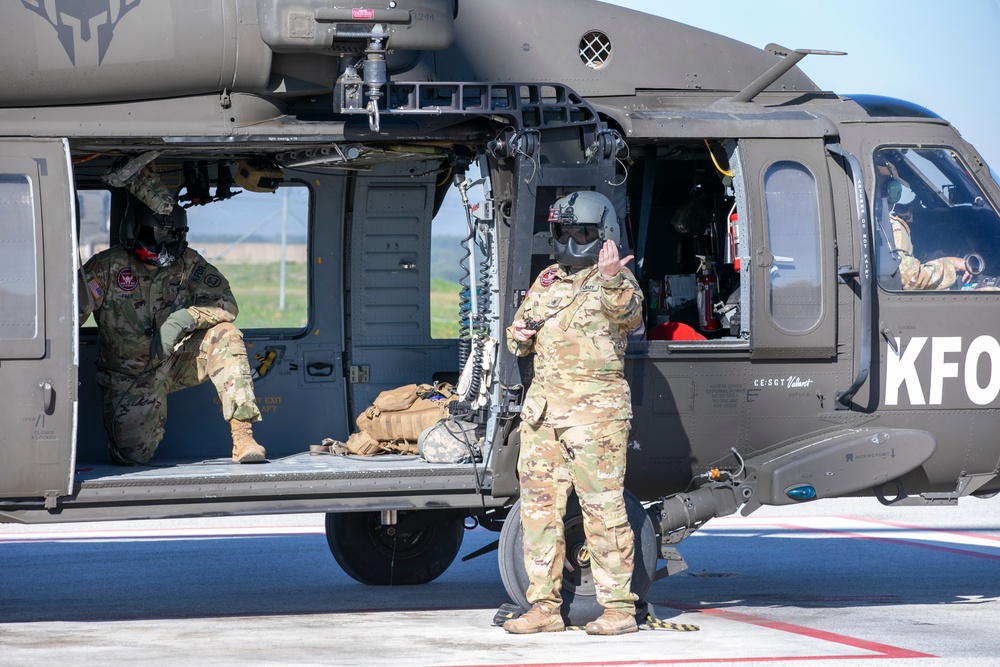 British soldiers assigned to the NATO-led KFOR mission conducted training to test various procedures for medical support to operations on Camp Bondsteel, Kosovo, Sept. 28, 2024.
