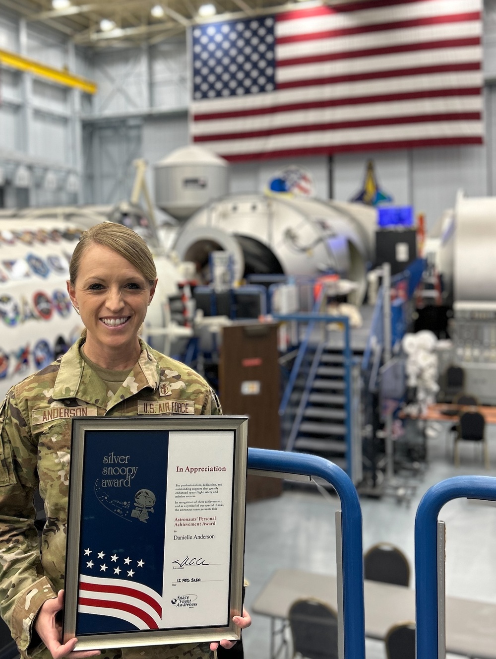 NASA honors Air Force physical therapist with Silver Snoopy Award