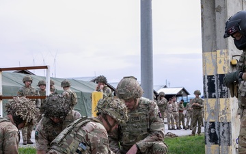 British soldiers assigned to the NATO-led KFOR mission conducted training to test various procedures for medical support to operations on Camp Bondsteel, Kosovo, Sept. 19, 2024.