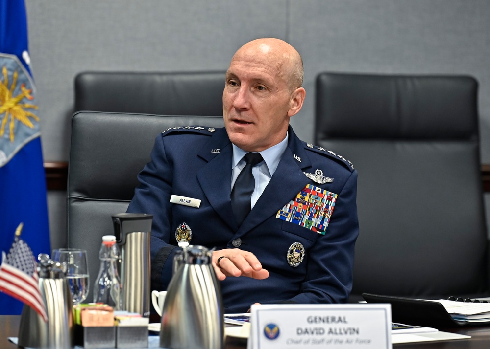 CSAF Allvin staff talks with Malaysia Gen. Asghar Khan