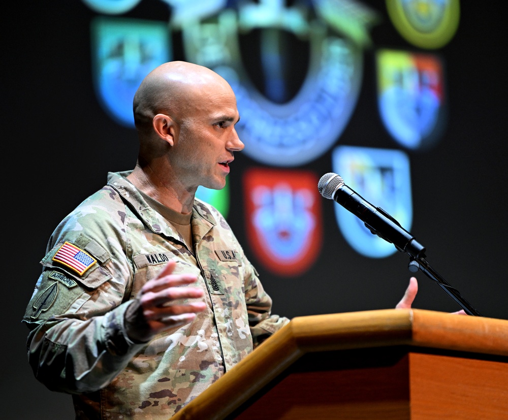 Soldiers Don Green Beret During Graduation