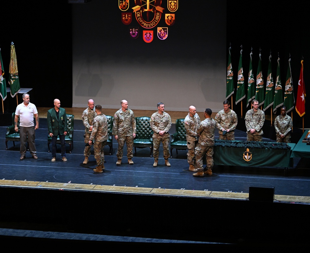 Soldiers Don Green Beret During Graduation