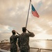 USS Richard M. McCool, Jr. (LPD 29) Participates in Morning Colors
