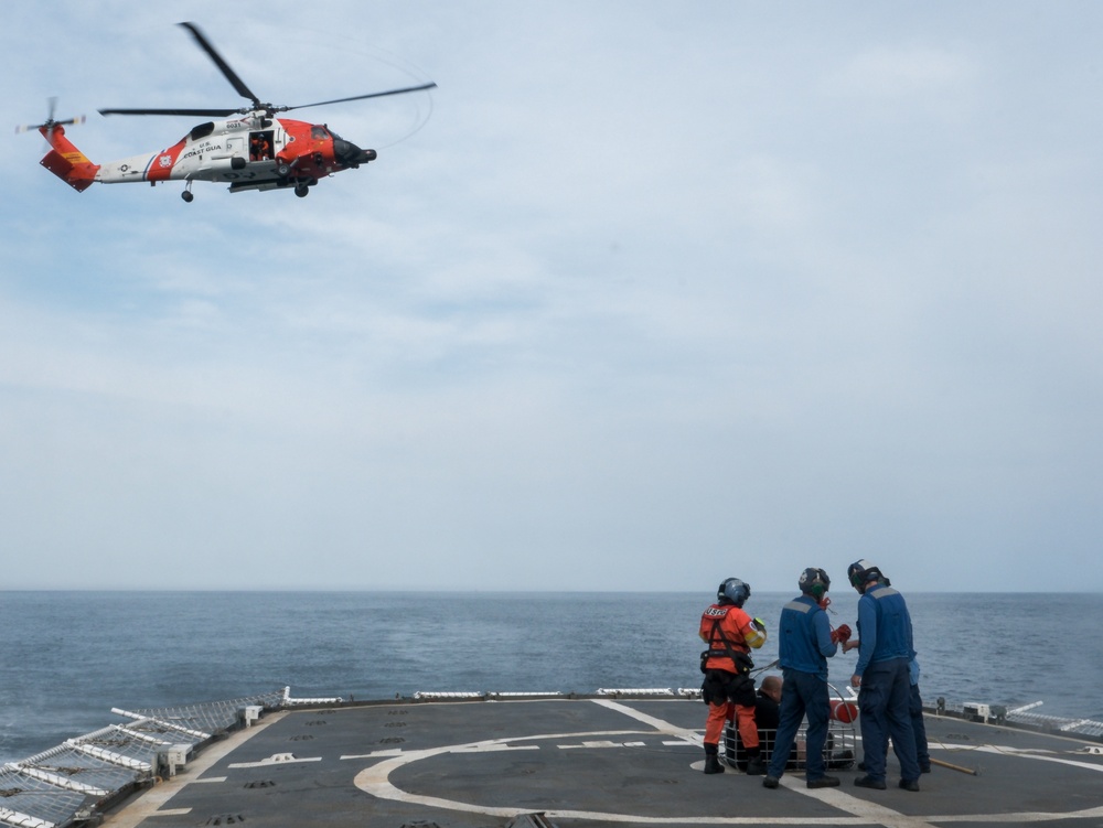 Coast Guard conducts medevac in the Atlantic Ocean