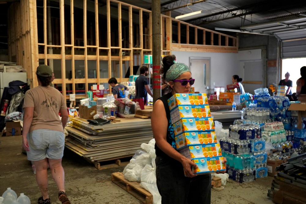 Volunteers Distribute Supplies to Hurricane Helene Survivors