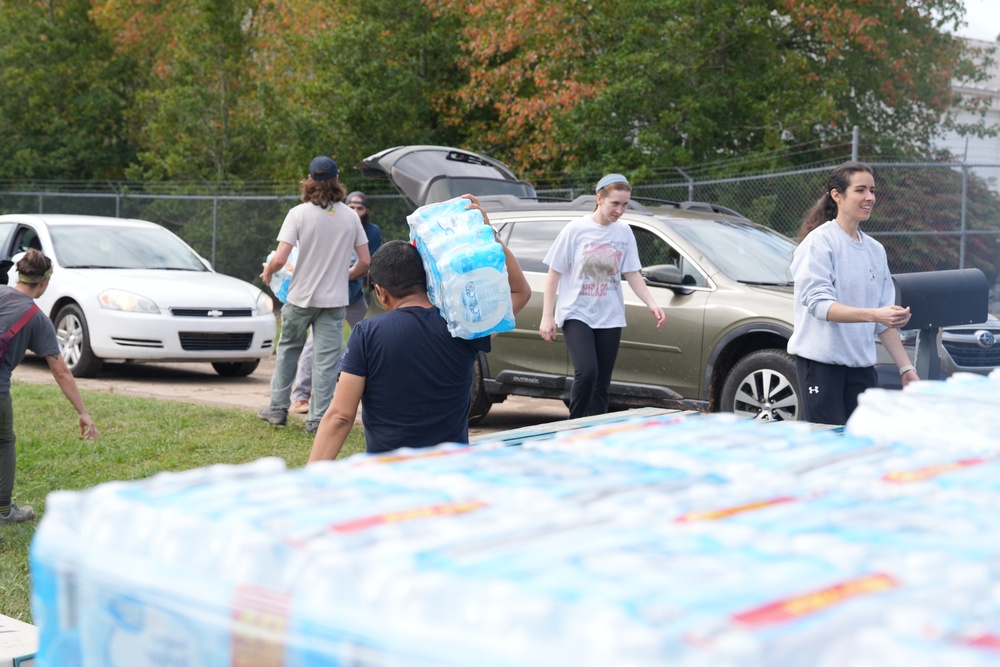 Volunteers Distribute Supplies to Hurricane Helene Survivors