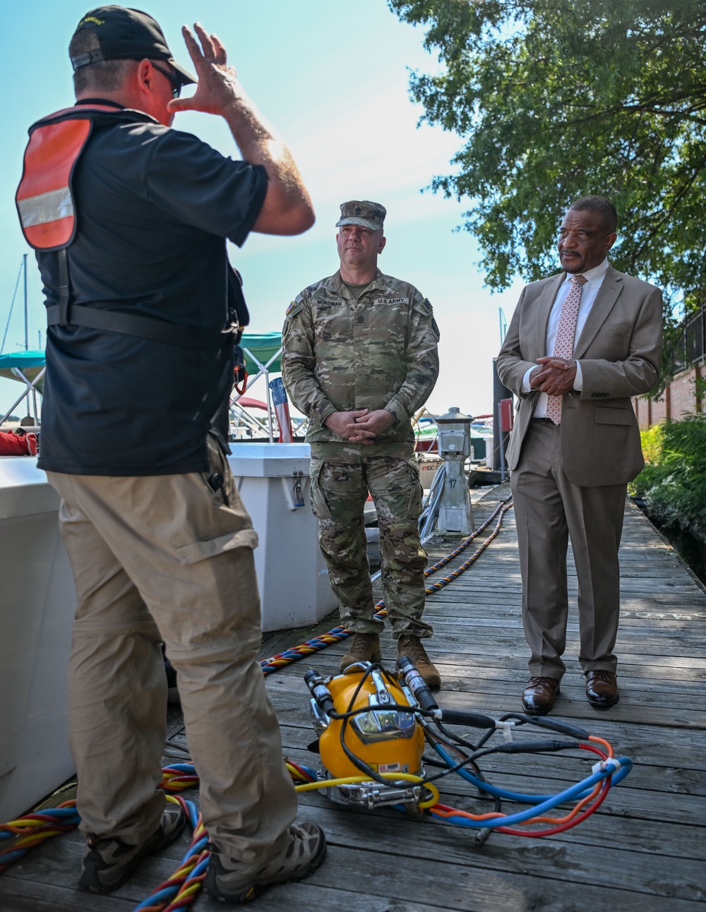 Underwater inspection of the James Creek Marina of  Ft. McNair seawall