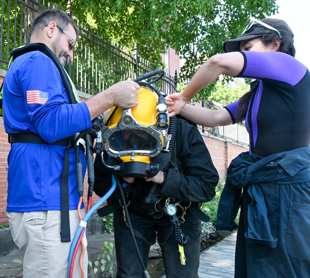 Underwater inspection of the James Creek Marina of  Ft. McNair seawall