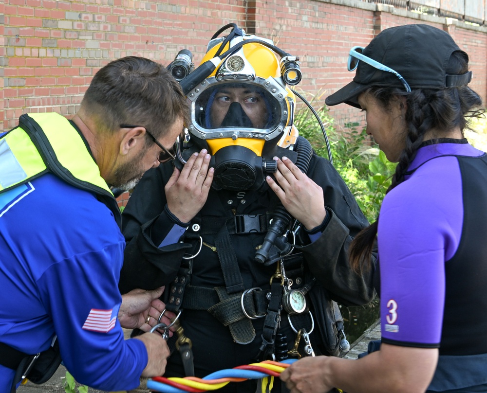 Underwater inspection of the James Creek Marina of  Ft. McNair seawall