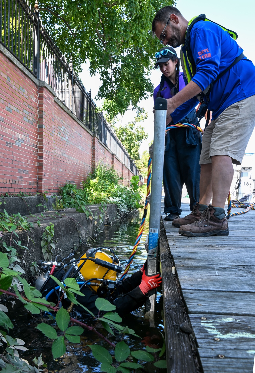 Underwater inspection of the James Creek Marina of  Ft. McNair seawall