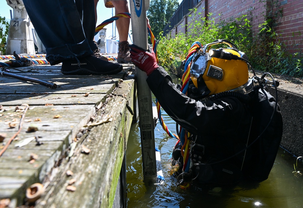 Underwater inspection of the James Creek Marina of  Ft. McNair seawall