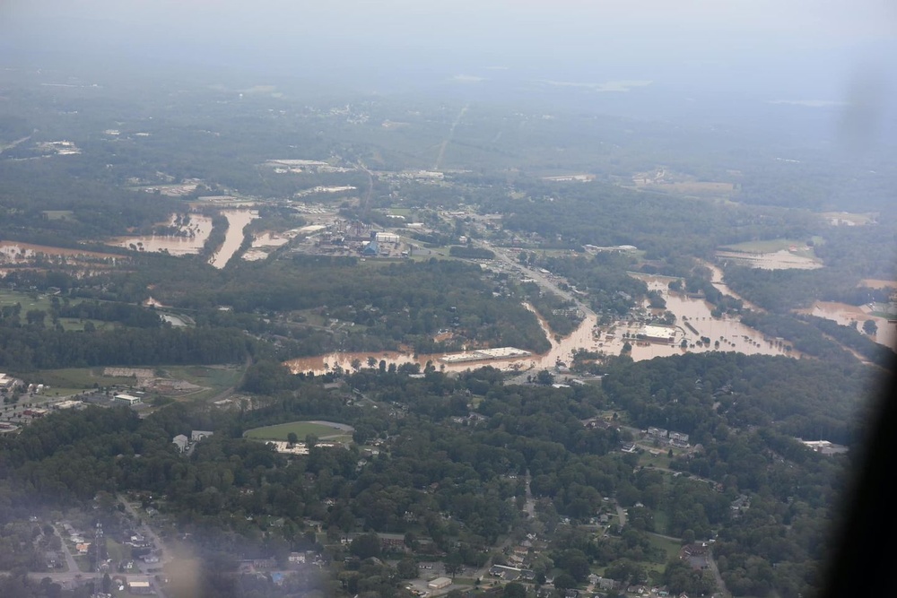 NC National Guard Responds to Tropical Storm Helene Aerial View