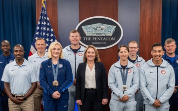 Deputy Secretary of Defense Kathleen Hicks meets with DoD Olympians