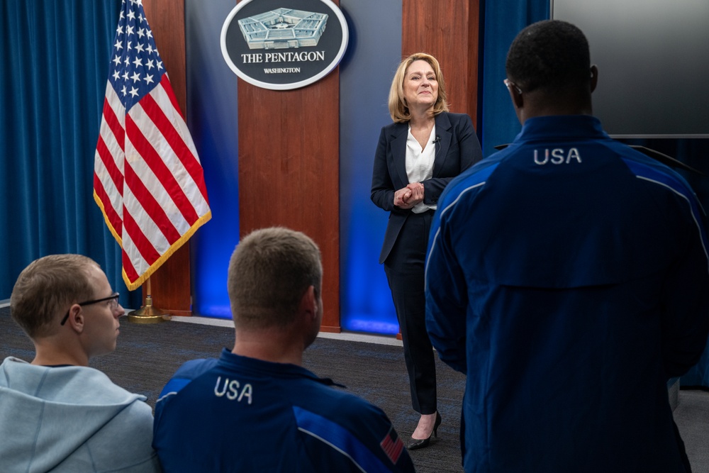 Deputy Secretary of Defense Kathleen Hicks meets with DoD Olympians