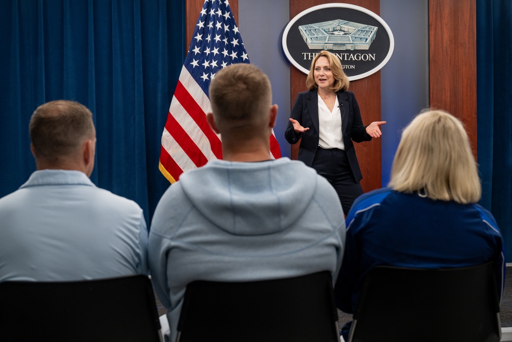 Deputy Secretary of Defense Kathleen Hicks meets with DoD Olympians