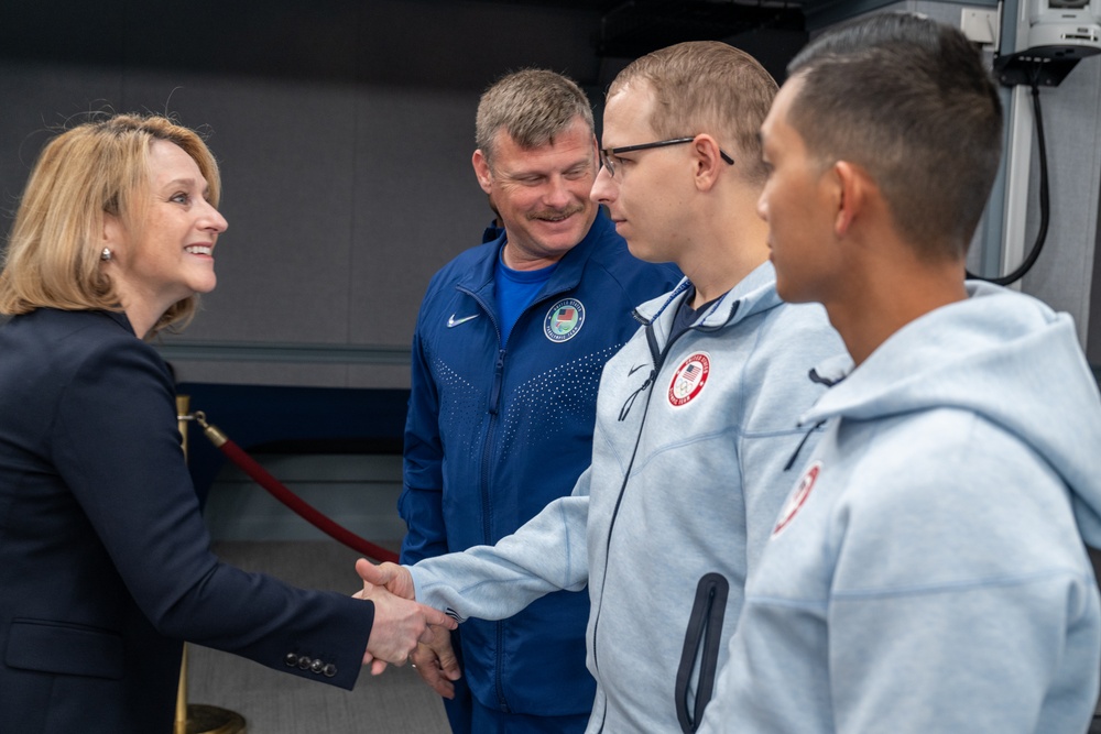 Deputy Secretary of Defense Kathleen Hicks meets with DoD Olympians