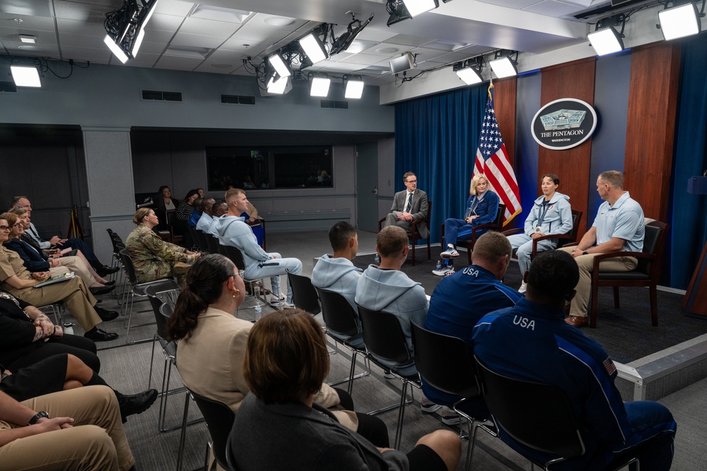 Department of Defense Olympians tour Pentagon