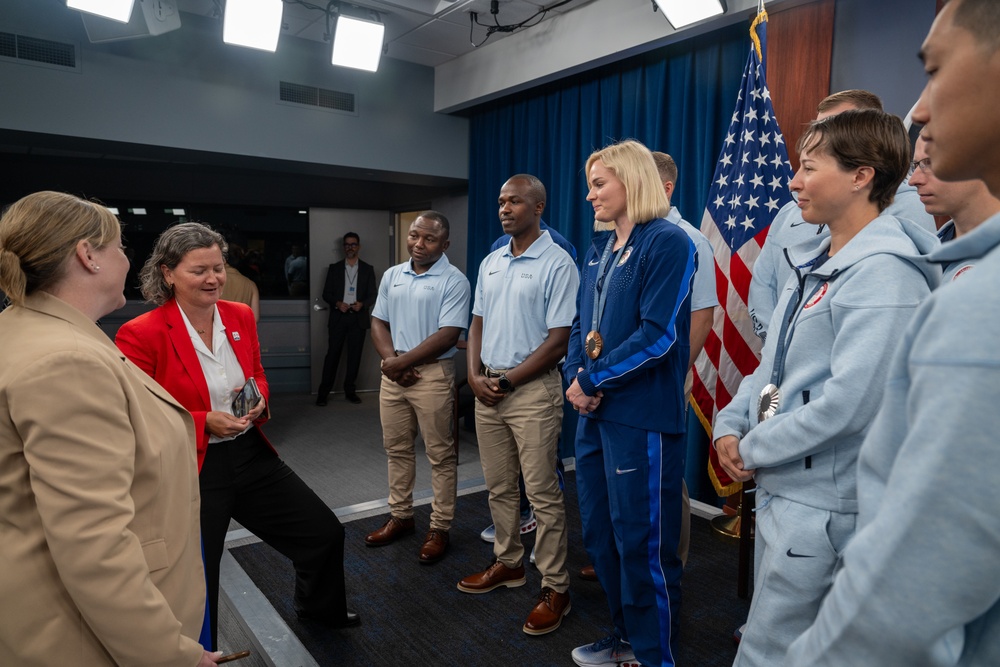 Department of Defense Olympians tour Pentagon