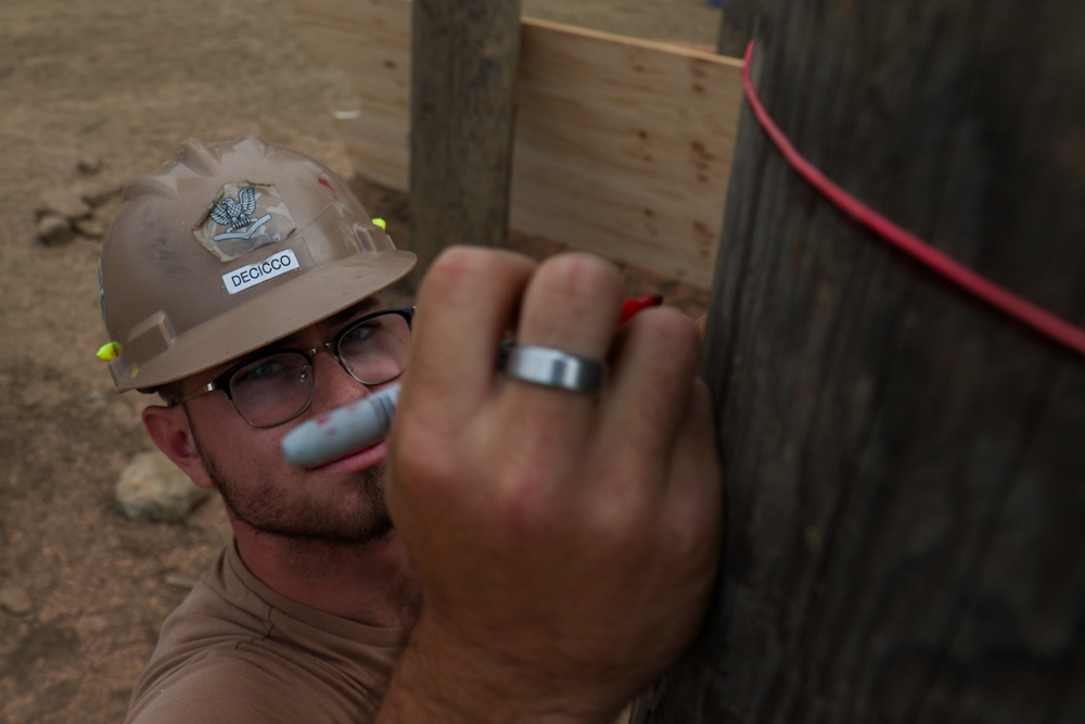 NMCB 4 Seabees Build Pier Cap Formwork During CPX