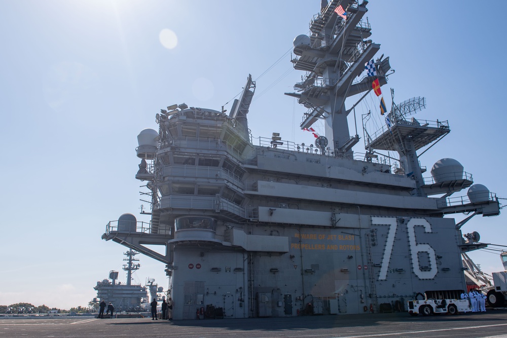 USS Ronald Reagan (CVN 76) arrives at Naval Air Station North Island, San Diego