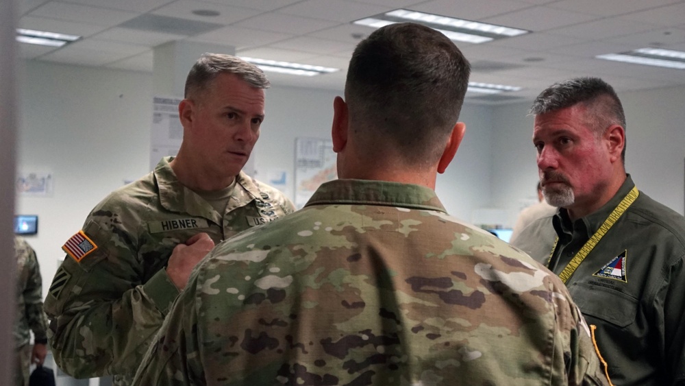 BG Hibner visits the Emergency Operations Center