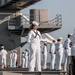 USS George Washington Sailors man the rails