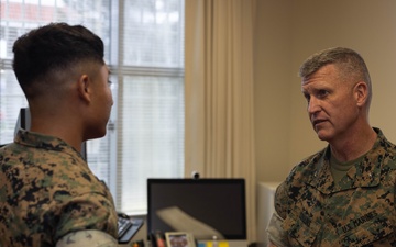 Brigadier General Chalkley Congratulates Marines of the Quarter