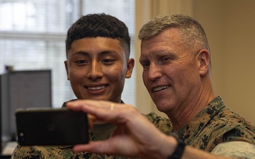 Brigadier General Collins Congratulates Marines of the Quarter