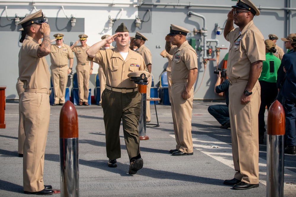 Marine Gunnery Sergeant Appointed Chief Petty Officer During Pinning Ceremony