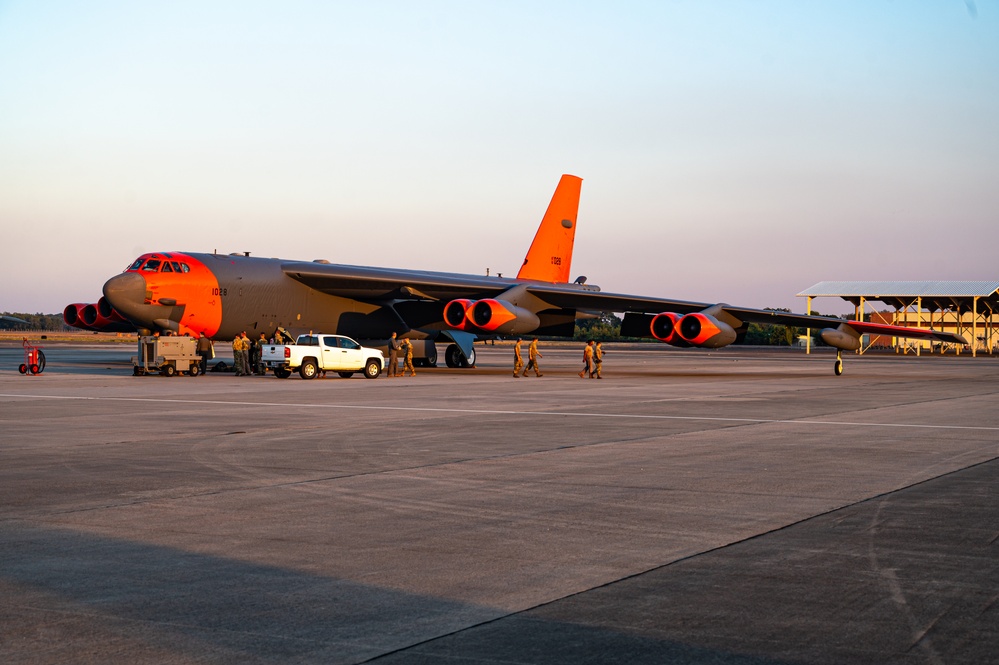 Test and Evaluation B-52 Orange Tail Landing