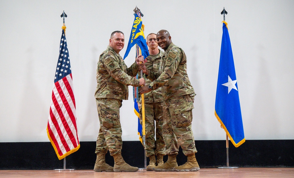 The 379th EABG conducts mass change of command