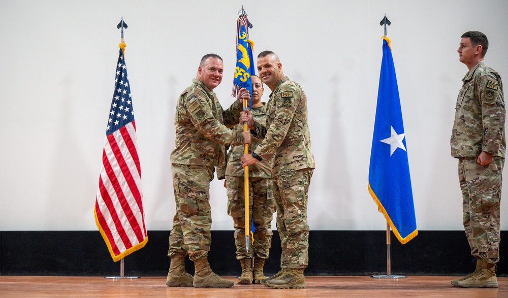 The 379th EABG conducts mass change of command